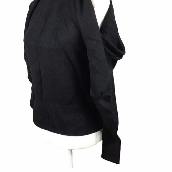INC International Concepts Womens Black Cold Shoulder Bow Back Sweater Small NWT - Picture 6 of 15